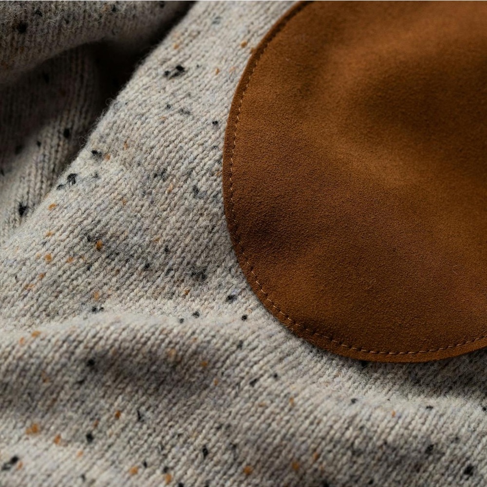 Taylor Stitch Hardtack Sweater with Suede Elbow Patches - Picture 2 of 8